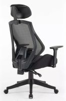 Kancelárska stolička Q-406M, poťah: látka čierna/sieťovina čierna - ilustračný obrázok Kancelárska stolička Q-406M, poťah: látka čierna/sieťovina čierna - ilustračný obrázok