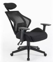 Kancelárska stolička Q-406M, poťah: látka čierna/sieťovina čierna - ilustračný obrázok Kancelárska stolička Q-406M, poťah: látka čierna/sieťovina čierna - ilustračný obrázok