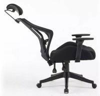 Kancelárska stolička Q-406M, poťah: látka čierna/sieťovina čierna - ilustračný obrázok Kancelárska stolička Q-406M, poťah: látka čierna/sieťovina čierna - ilustračný obrázok