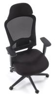 Kancel�rske kreslo SONAR, po�ah: l�tka membr�nov� �ierna/sie�ovina �ierna/plast - ilustra�n� obr�zok