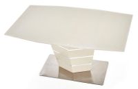 St�l SORENTO, pl�t: tvrden� sklo + lakovan� MDF-champagne mat./podno�: lakovan� MDF doska v kombin�cii s nehrdzavej�cou oce�ou - ilustra�n� obr�zok