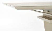 St�l SORENTO, pl�t: tvrden� sklo + lakovan� MDF-champagne mat./podno�: lakovan� MDF doska v kombin�cii s nehrdzavej�cou oce�ou - ilustra�n� obr�zok