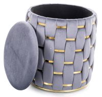 Taburetka TIARA VELVET, poťah: látka sivá TAP 252, úložný priestor - ilustračný obrázok Taburetka TIARA VELVET, poťah: látka sivá TAP 252, úložný priestor - ilustračný obrázok