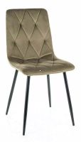Stolička TOM VELVET, poťah: látka BLUVEL 77 olivová/kov - čierna mat.- ilustračný obrázok Stolička TOM VELVET, poťah: látka BLUVEL 77 olivová/kov - čierna mat.- ilustračný obrázok