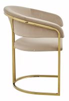 Stolička TULIPE VELVET, poťah: látka BLUVEL 28 bežová/kov - zlatá, ilustračný obrázok Stolička TULIPE VELVET, poťah: látka BLUVEL 28 bežová/kov - zlatá, ilustračný obrázok
