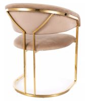 Stolička TULIPE VELVET, poťah: látka BLUVEL 28 bežová/kov - zlatá, ilustračný obrázok Stolička TULIPE VELVET, poťah: látka BLUVEL 28 bežová/kov - zlatá, ilustračný obrázok