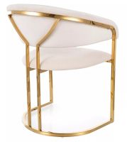 Stolička TULIPE VELVET, poťah: látka BLUVEL 22 svetlá béžová/kov - zlatá, ilustračný obrázok Stolička TULIPE VELVET, poťah: látka BLUVEL 22 svetlá béžová/kov - zlatá, ilustračný obrázok