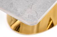 St�l VALENTINO, pl�t: keramick� doska v dekore siv�ho mramoru/lakovan� MDF/podno�: lakovan� MDF/kov s povrchovou �pravou - zlat� - ilustra�n� obr�zok
