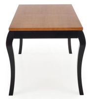St�l WINDSOR, pl�t: dyhovan� MDF + mas�vne drevo na hran�ch-tmav� dub/podno�: mas�vne drevo - �ierna - ilustra�n� obr�zok