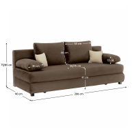 pohovka CLIV 3R  - rozmery, po�ah: l�tka ARIA 03 cappuccino + b�ov�