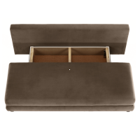 pohovka CLIV 3R - rozkladanie - �lo�n� priestor, po�ah: l�tka ARIA 03 cappuccino + b�ov�