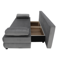pohovka CLIV 3R - rozkladanie - �lo�n� priestor, po�ah: l�tka ARIA 15 siv� + tyrkys