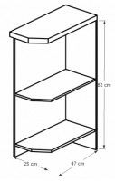 kuchynsk linka SICILIA spodn skrinka D25PZ P, strana: Prav, rozmery, ilustran obrzok