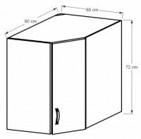 Kuchynsk linka SICILIA  skrinka horn - rohov G60N, rozmery - ilustran obrzok