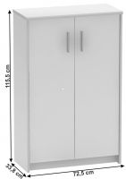 skrinka JOHAN 13 - rozmery, farba: biela