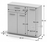 komoda NOKO-SINGA 34 - rozmery, ilustran obrzok