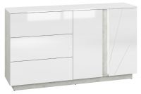 sektorov nbytok LUMENS 06 komoda 2D3S, beton / MDF biely lesk, ilustran obrzok