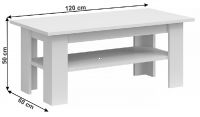 Konferenn stolk JOLK 120 - rozmery, farba: biela/biely lesk, ilustran obrzok