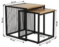 prrun stolk RIMBO - rozmery, farba: dub / ierna