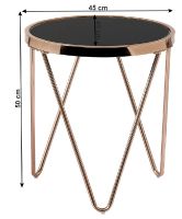 prrun stolk VALERO - rozmery, farba:  rose gold chrm/ierna