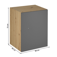 kuchynsk linka LANGEN G60G skrinka horn - rozmery, strana: univerzlna L/P, farba: korpus dub artisan / dierka siv mat, ilustran obrzok