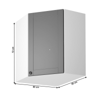 kuchynsk linka LAYLA G60N skrinka horn rohov - rozmer, farba: korpus: biela / dvierka: siv mat, ilustran obrzok