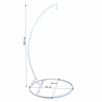 stojan na zvesn hojdacie kreslo OTAN NEW typ 2 - rozmery, farba: biela