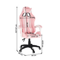 Kancelrske kreslo PINKY - rozmery, poah: ekokoa ruov/ekokoa biela, ilustran obrzok