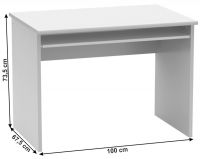 farba: biela, PC stolk JOHAN 02, rozmery - ilustran obrzok