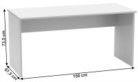 farba: biela, PC stolk JOHAN 01, rozmery - ilustran obrzok