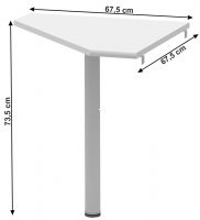 farba: biela, roh ku PC stolu JOHAN 06, rozmery - ilustran obrzok
