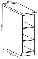 kuchynsk linka LAYLA D20P skrinka spodn - rozmer, farba: korpus biela, ilustran obrzok