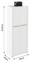 skria RIOMA typ 07 - rozmery, farba: biela