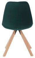 stolika SABRA, poah: ltka VELVET smaragdov/drevo - buk, ilustran obrzok