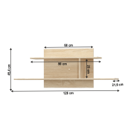 Visiaca polica TEYO 120, farba: dub sonoma, ilustran obrzok
